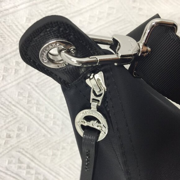 🎈 Long 💗champ Le Pliage Neo Tote Bag size  Large Black - Picture 4 of 7